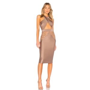 Michael Costello X Revolve Philip Midi in Taupe Sz M